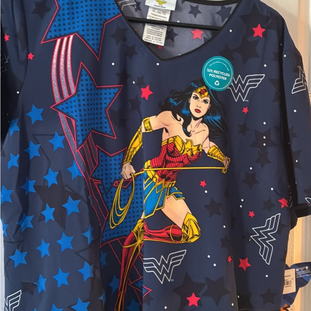 Disney Blue and Red Wonder Woman Top